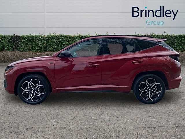 Hyundai TUCSON 1.6 h T-GDi N Line S SUV 5dr Petrol Hybrid Auto Euro 6 (s/s) (230 ps) Sunset Red