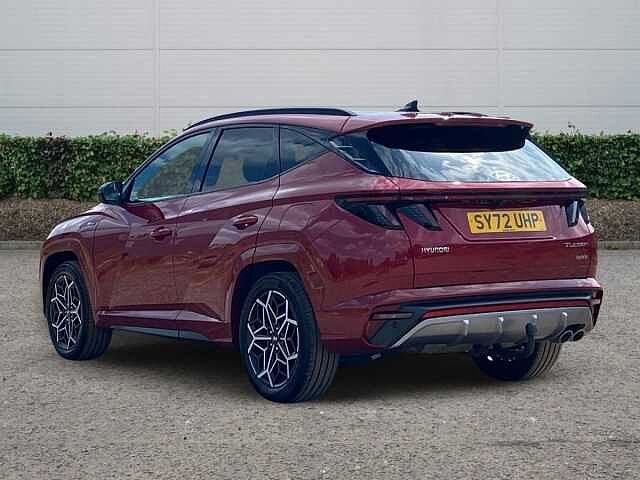 Hyundai TUCSON 1.6 h T-GDi N Line S SUV 5dr Petrol Hybrid Auto Euro 6 (s/s) (230 ps) Sunset Red
